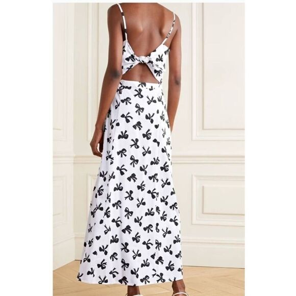 No Brand Dresses & Skirts - Rebecca de Ravenel maxi cut away black& white bow print dress size 6